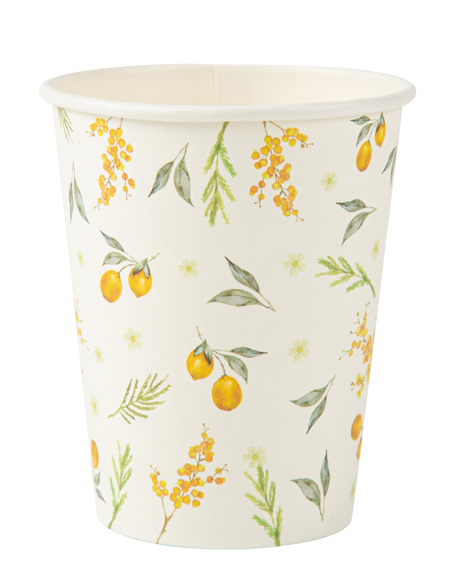 8 картонени чаши с форма на лимон и листа, 255 мл, за рожден ден