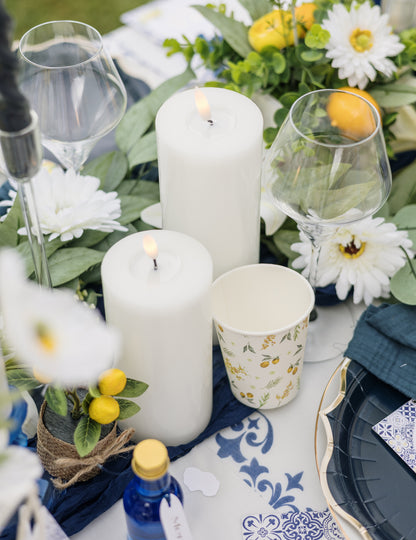 8 картонени чаши с форма на лимон и листа, 255 мл, за рожден ден