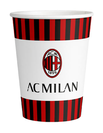 8 картонени чаши ac milan 250 ml
