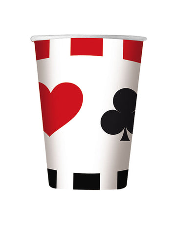 8 картонени чаши Big Poker 200 мл, тема казино