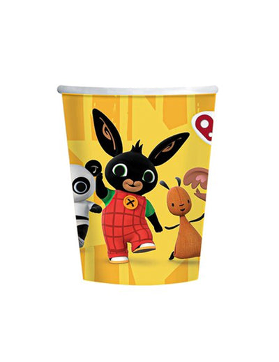 8 gobelets en carton Bing pour enfant jaune