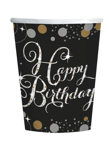 8 пенливи хартиени чаши за честит рожден ден 250 мл