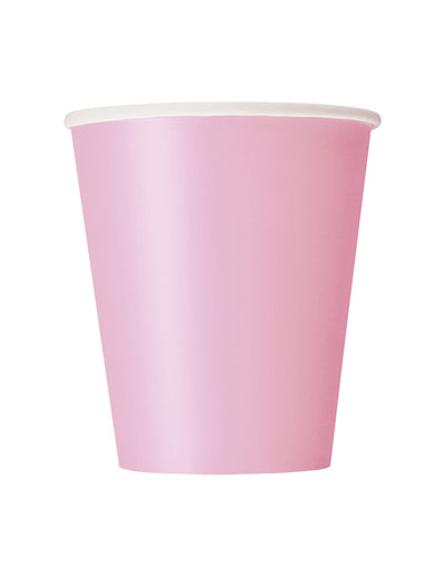 Gobelets en carton pour fête rose clair 210 ml