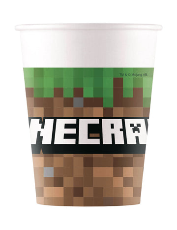8 хартиени чаши 200ml minecraft