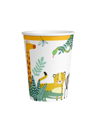 8 Вземете хартиени чаши Wild Safari 250 мл с животни от джунглата