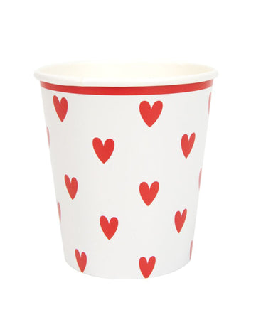 8 малки картонени чаши във формата на сърце, 200 мл