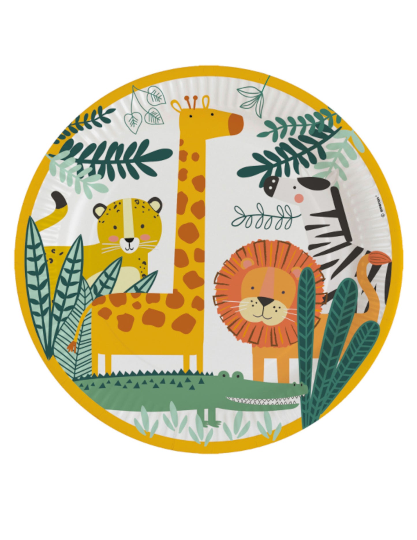 8 хартиени чинии за диво сафари 23 cm, животни от джунглата