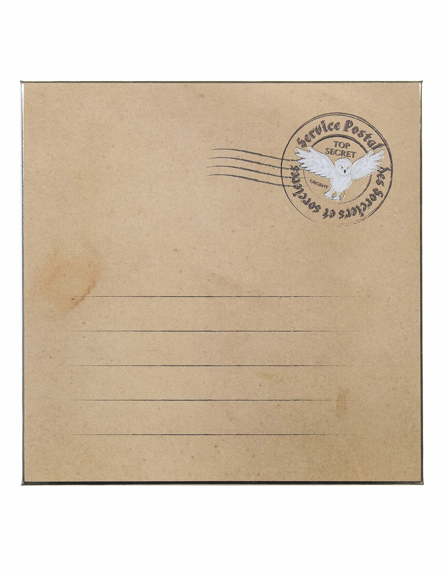Détail du sceau postal avec hibou des invitations avec enveloppes apprenti sorcier