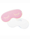 Invitations pyjama party en forme de masque pour enfant rose et irisé