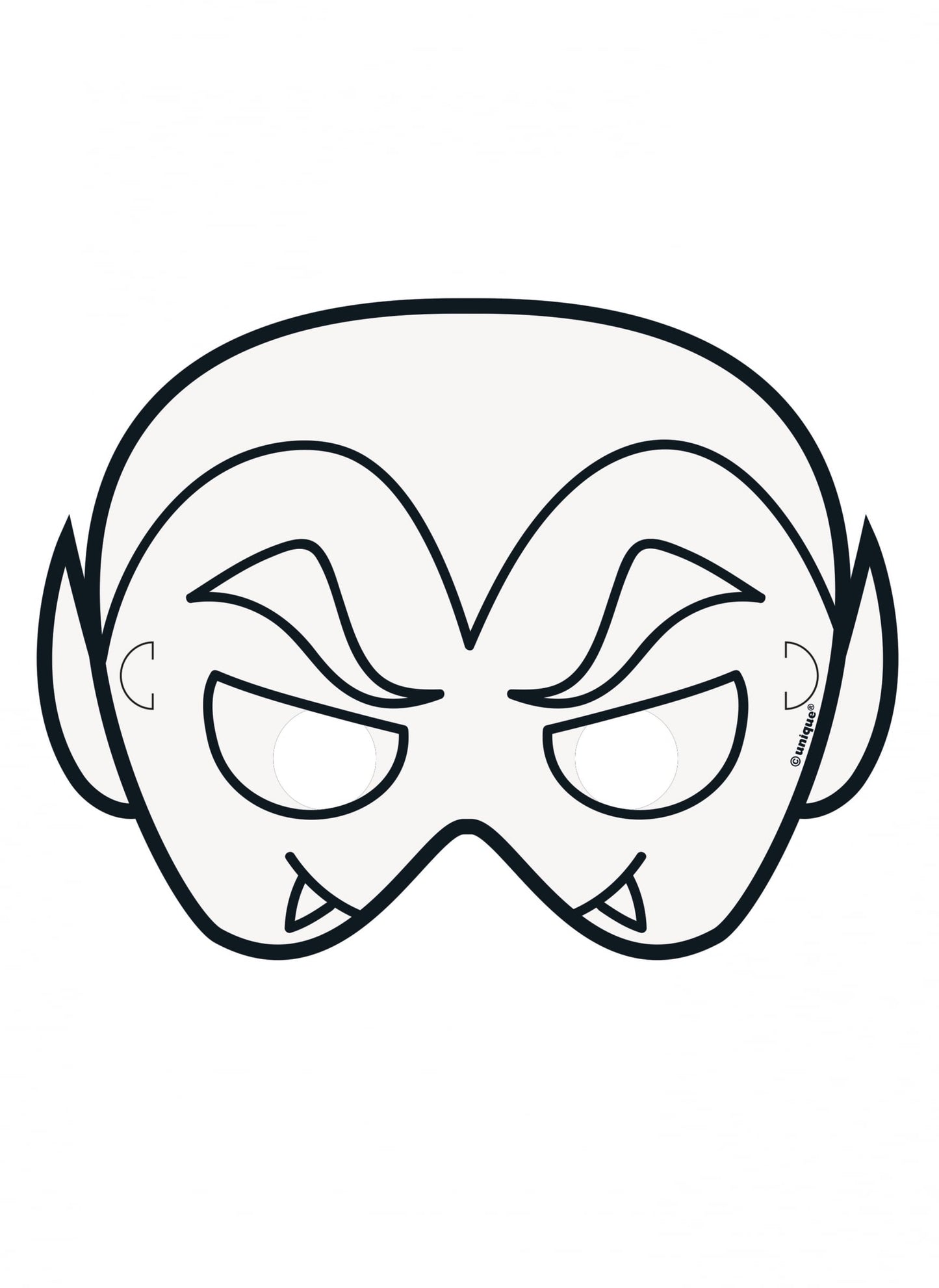 Modèle vampire du masque en papier à colorier Halloween