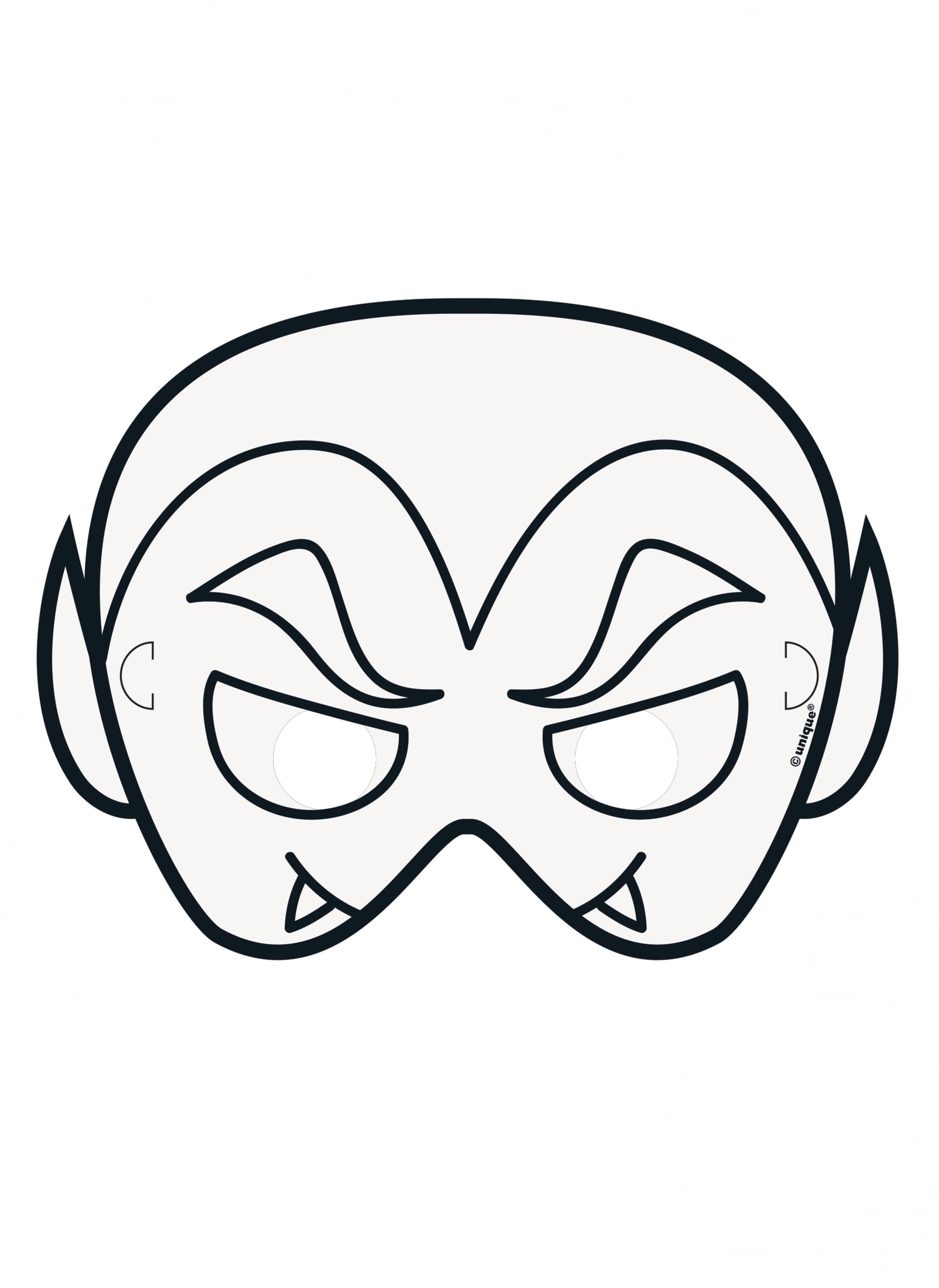 Modèle vampire du masque en papier à colorier Halloween
