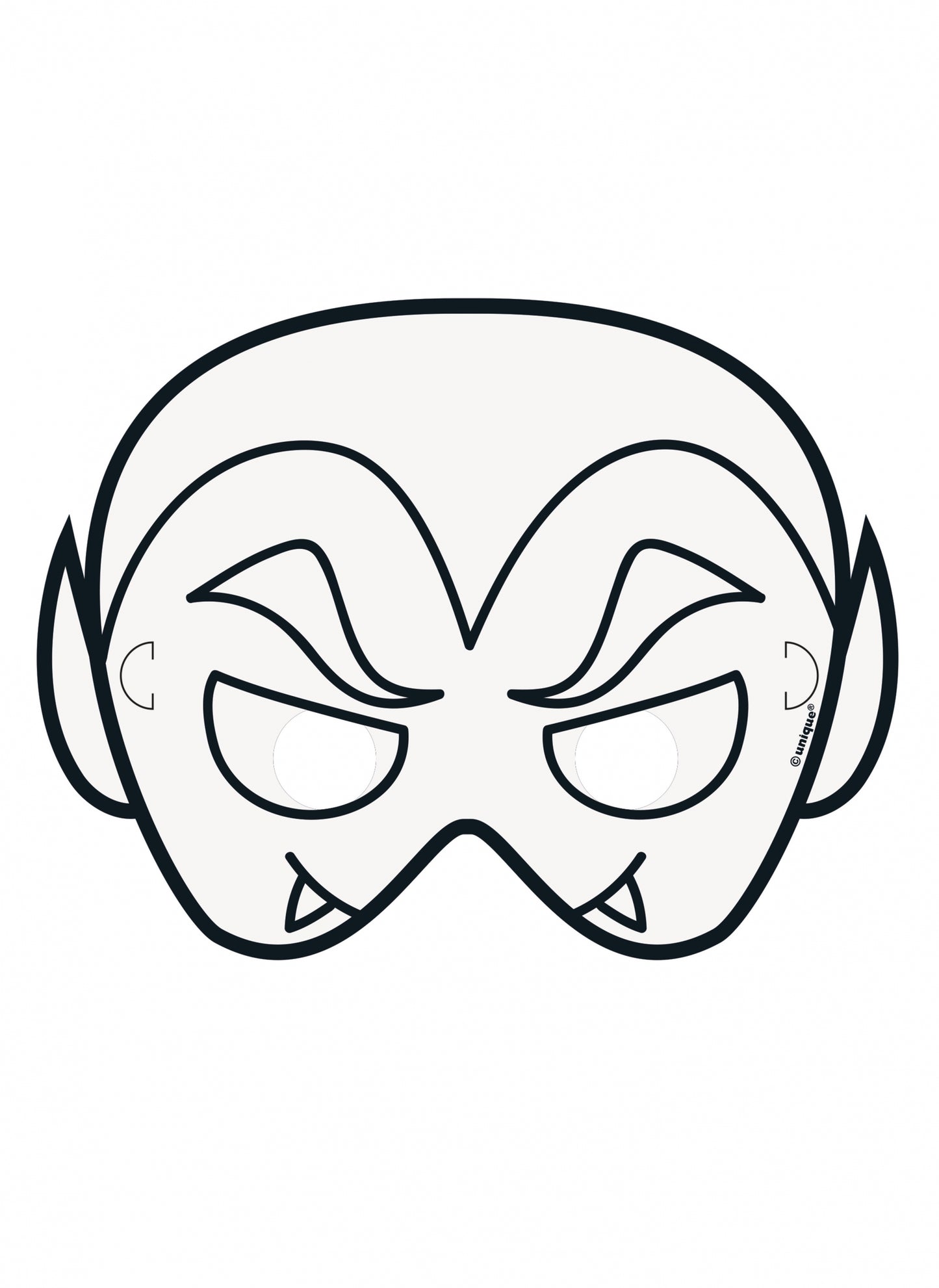 Modèle vampire du masque en papier à colorier Halloween