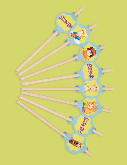 8 картонени сламки за медальони Скуби-Ду™ 20 см