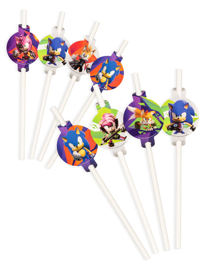 Pailles Sonic Prime pour enfant blanches et multicolores