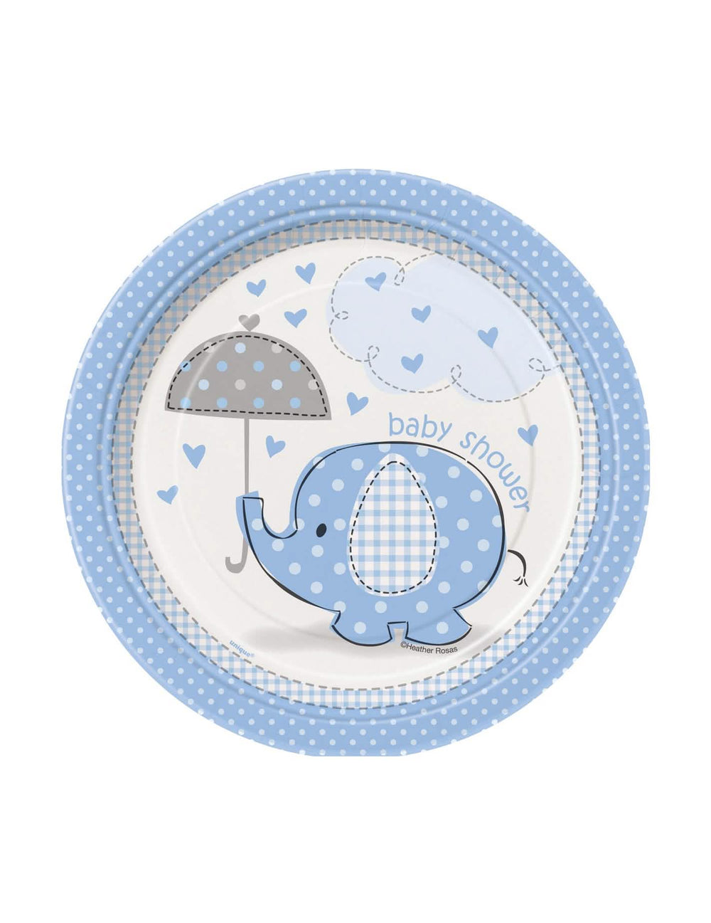 Картонена чиния слон за baby shower син