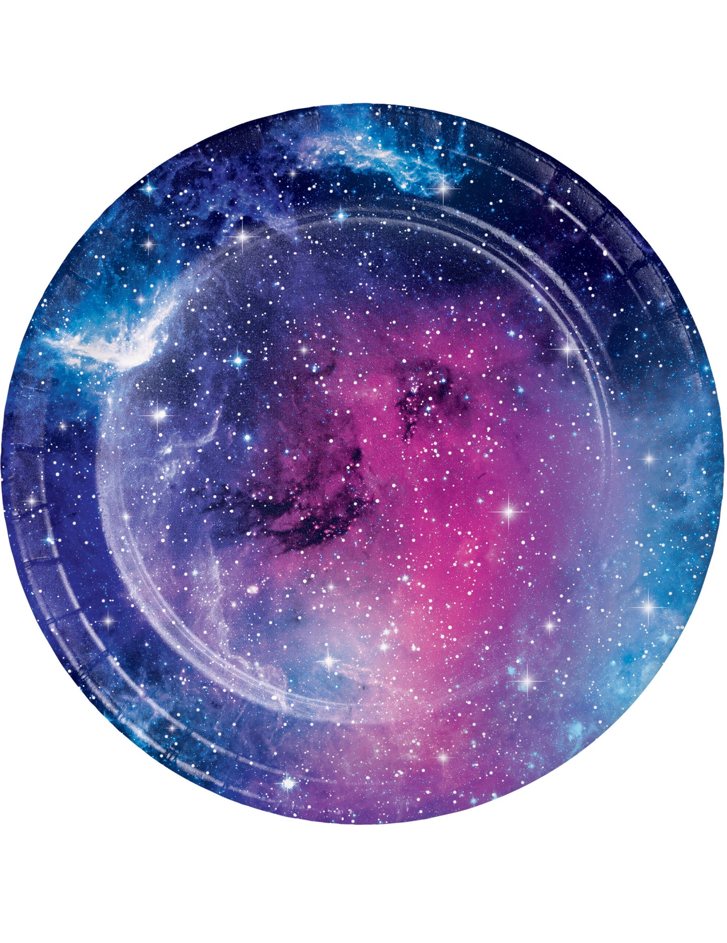 8 малки хартиени чинийки с галактики и звезди 18 cm