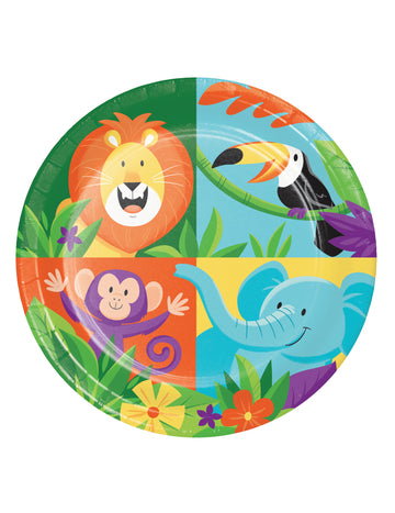 8 малки хартиени чинии „Сафари в джунглата“ 18 cm