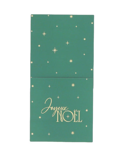 8 porte-couverts Joyeux Noël L'Intemporel vert anglais et or 10 x 20 cm