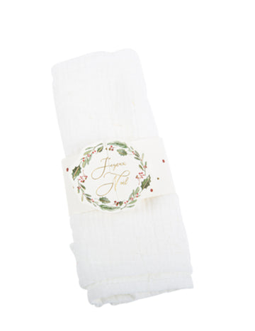 8 традиционни шикозни червено-златни пръстена за салфетки "Весела Коледа"