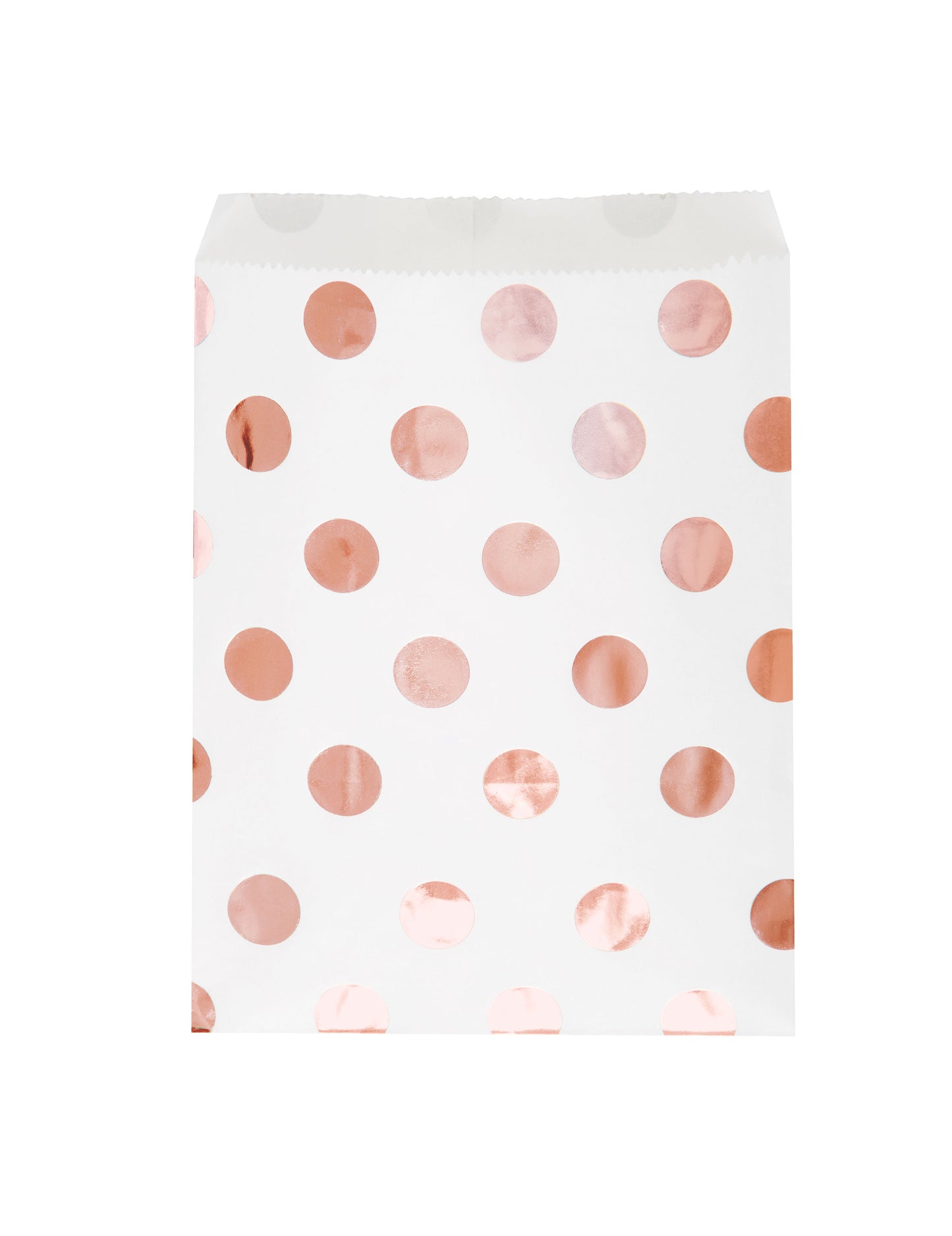 8 sacs cadeaux en papier blancs à pois rose gold 17,5 x 13,5 cm pour bonbons