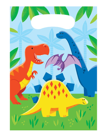 8 малки подаръчни торбички с динозаври 23 x 16 cm за рожден ден
