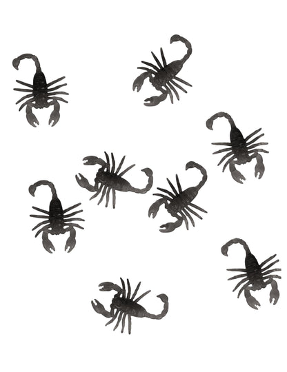 Lot de 8 scorpions pour Halloween noirs
