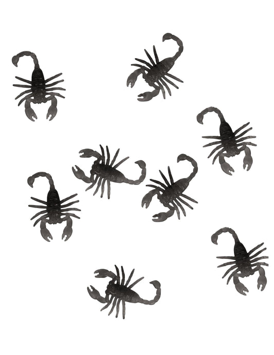 Lot de 8 scorpions pour Halloween noirs