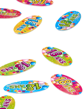 80 Fiesta 4 x 2 cm Хартийна маса Конфети на 18 години