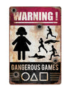 Affiche Dangerous Game pour décoration effet métal rouillé rouge et noir