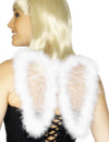 Ailes d'ange pour adulte blanches avec duvet et paillettes