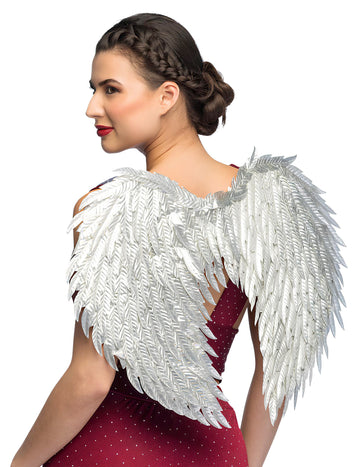 Бляскави сребърни ангелски крила за възрастни