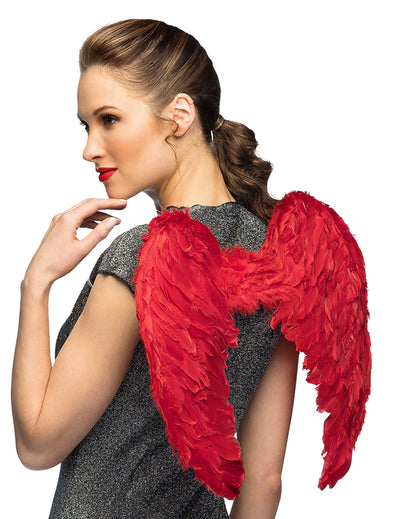 Ailes d'anges pour adulte rouges en plumes