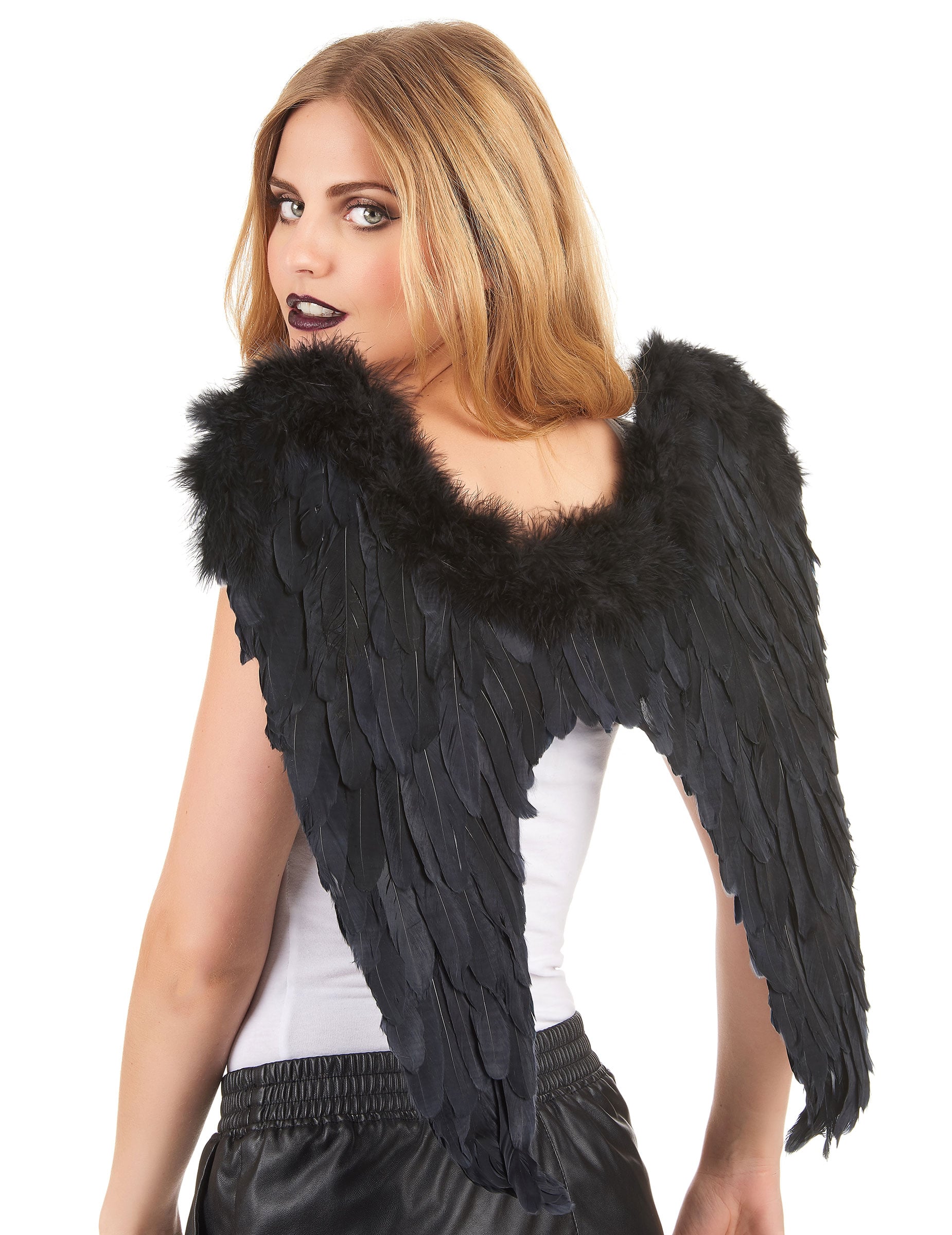 Ailes noires pour adulte en plumes