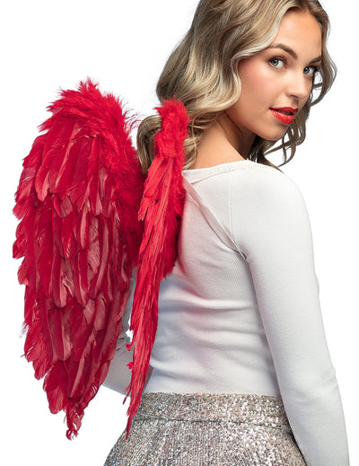 Ailes rouges pour adulte en plumes