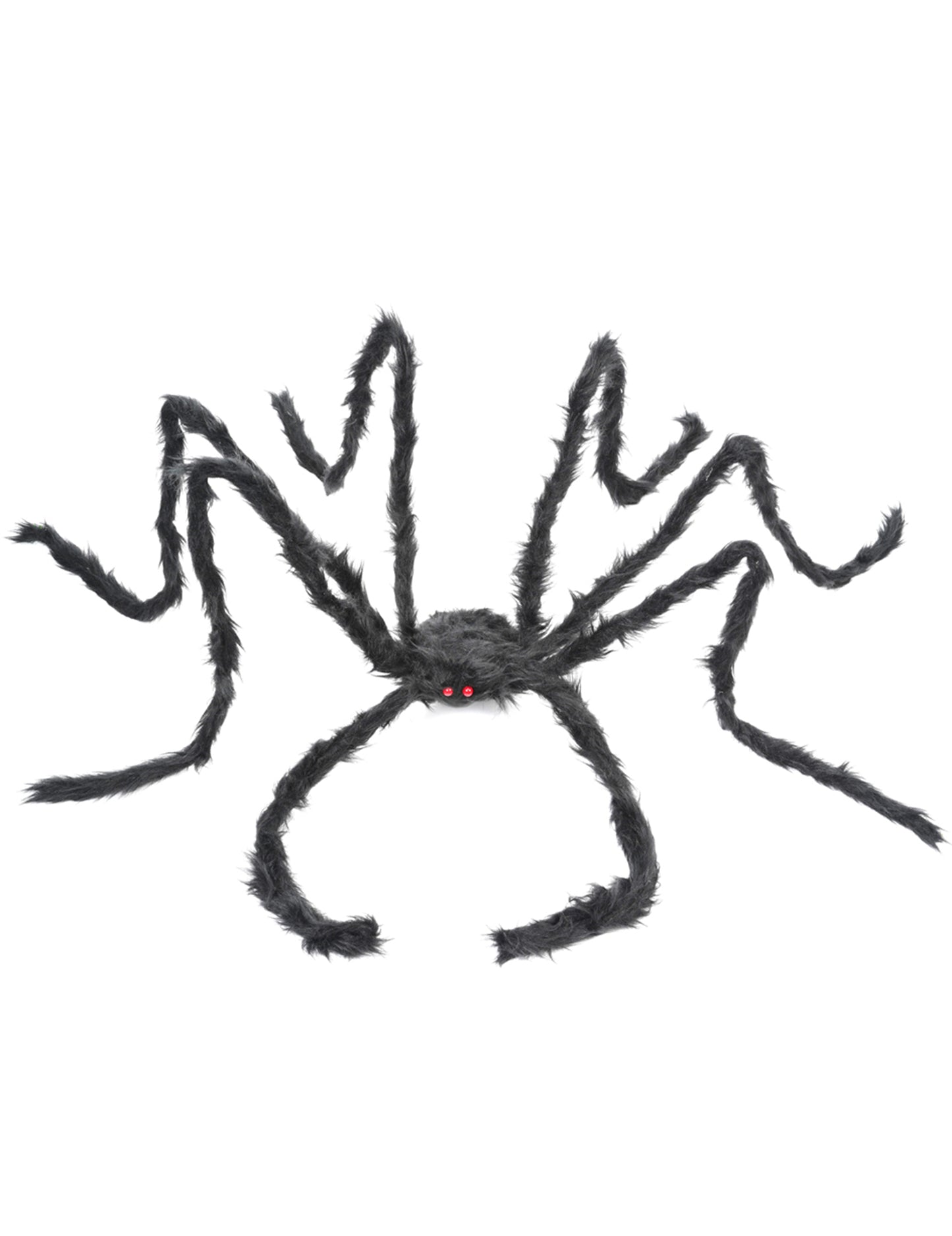 Araignée géante pour Halloween noire et velue aux yeux rouges