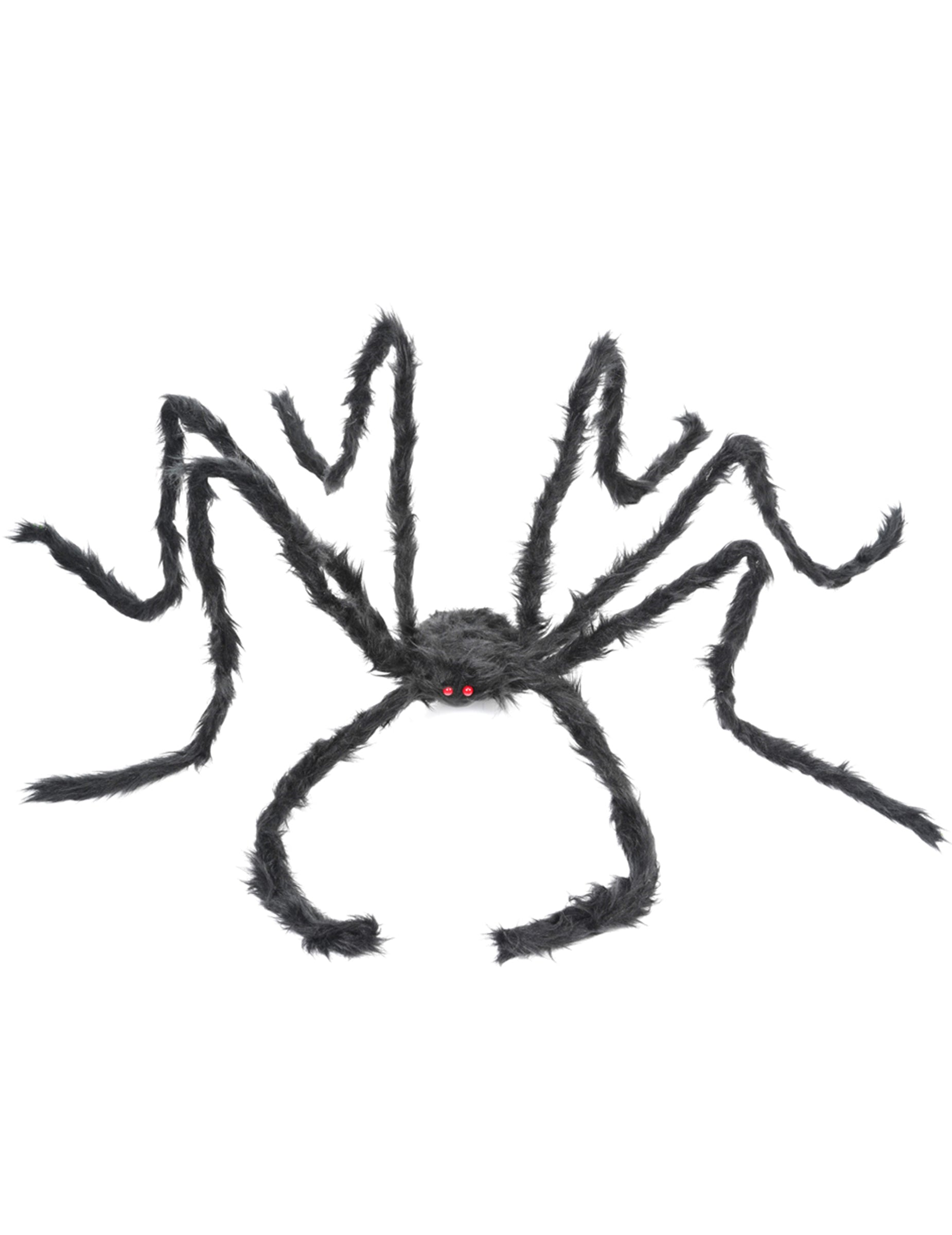 Araignée géante pour Halloween noire et velue aux yeux rouges