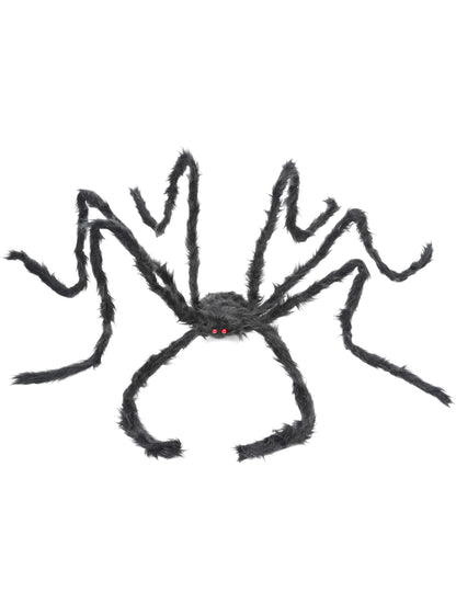 Araignée géante pour Halloween noire et velue aux yeux rouges