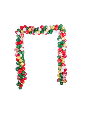 Традиционна коледна арка за входна врата, 238 червени и златни балона