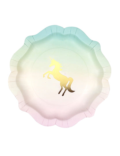 12 картонени чинии с еднорог 21 cm 