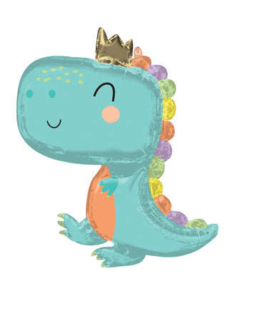 Фолиев балон с пастелен динозавър, бебе, 76 x 78 cm за рожден ден