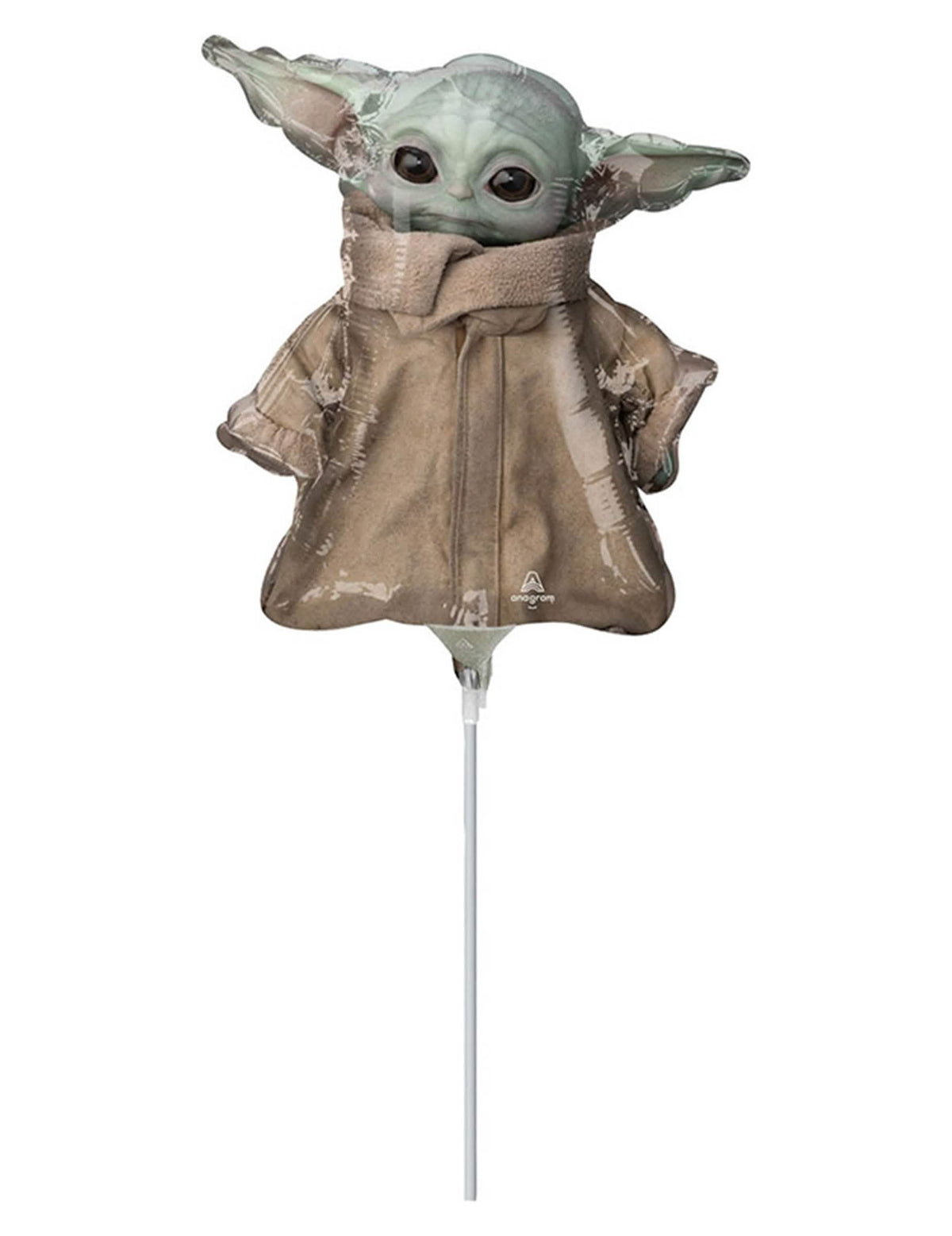 Алуминиев балон Бебе Йода The Mandalorian за дете зелен и кафяв на пръчка