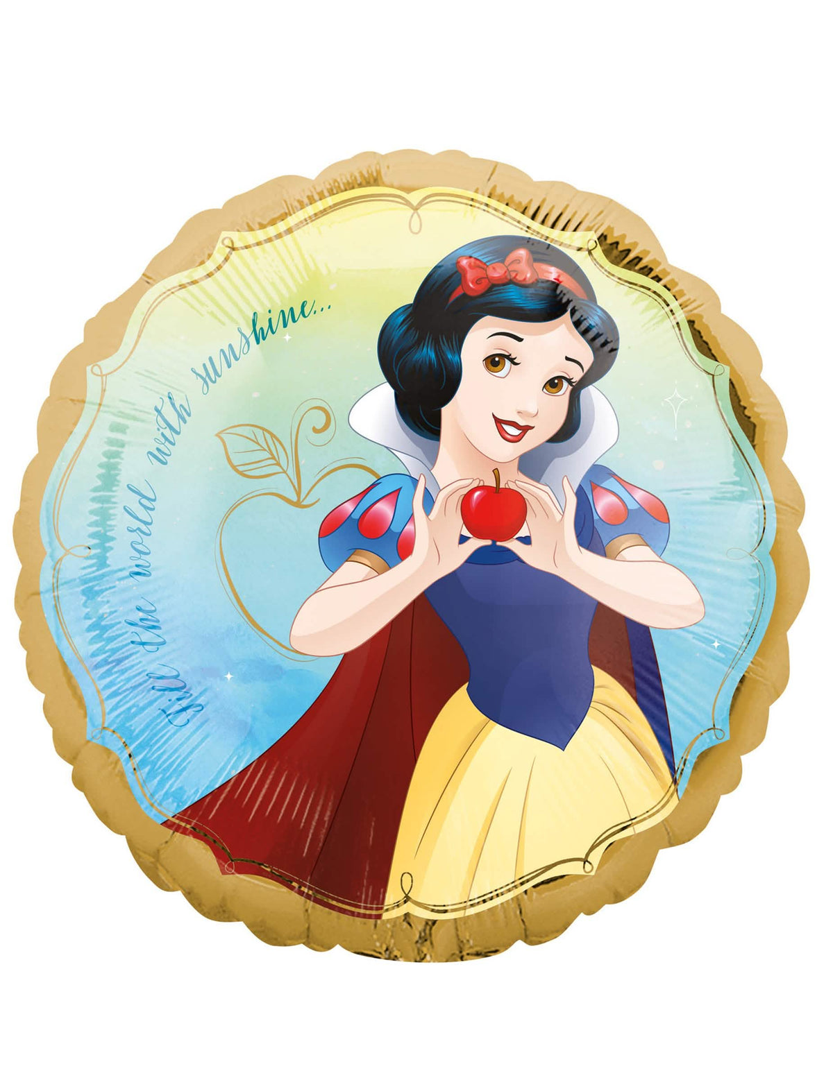Алуминиев балон Снежанка Disney златен и син с червена ябълка