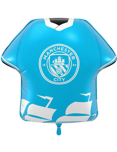Синьо алуминиево балонче във форма на фланелка Manchester City Football Club 52 x 51 cm