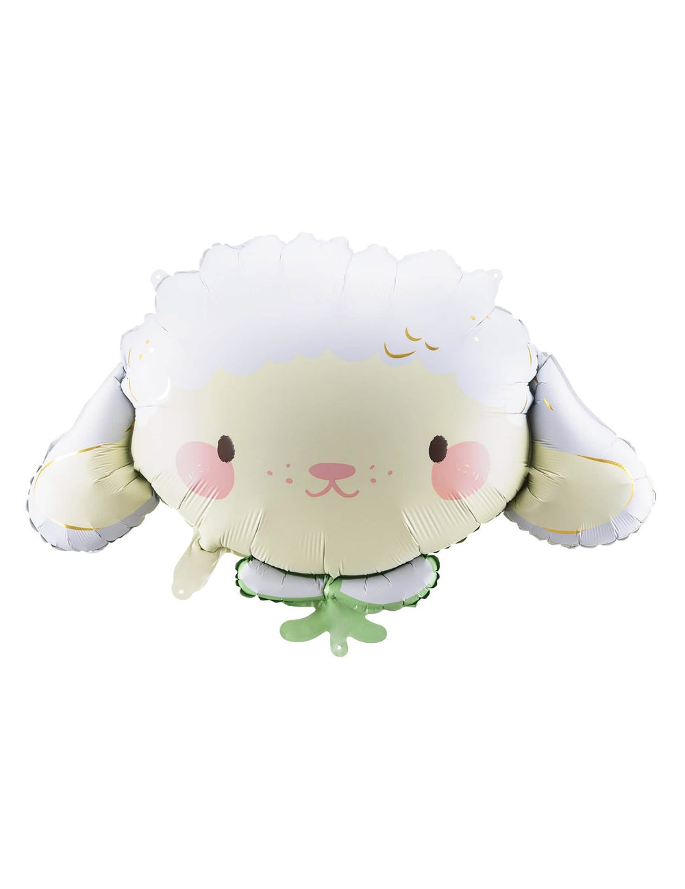 Ballon aluminium Brebis pour enfant blanc et crème avec joues roses