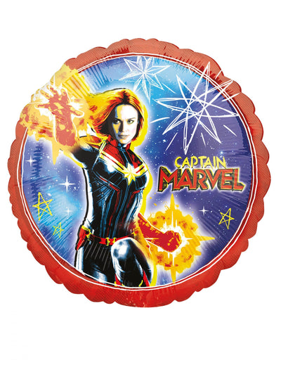 Ballon aluminium Captain Marvel rouge bleu et jaune