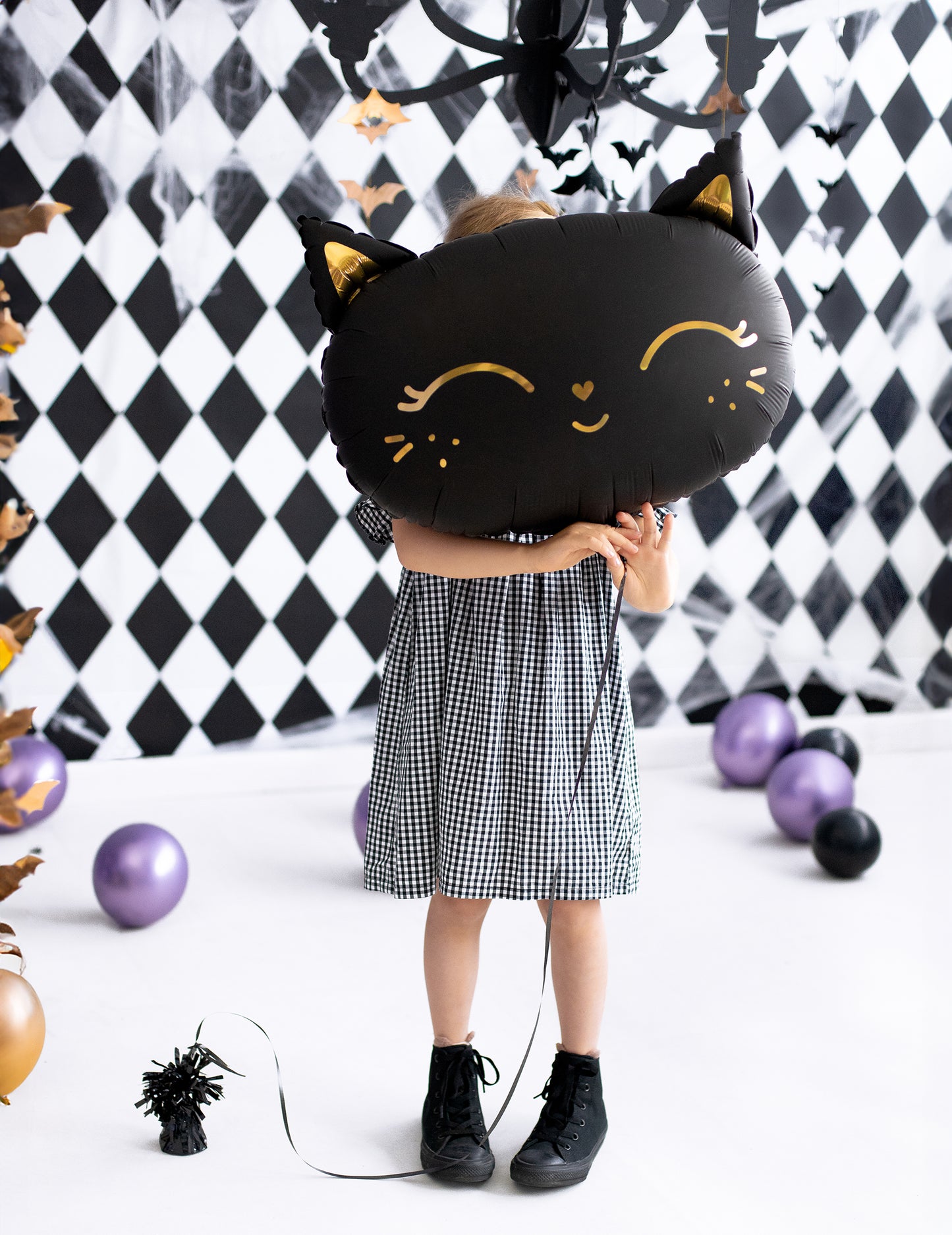 Черна котешка алуминиев балон 48 х 36 см