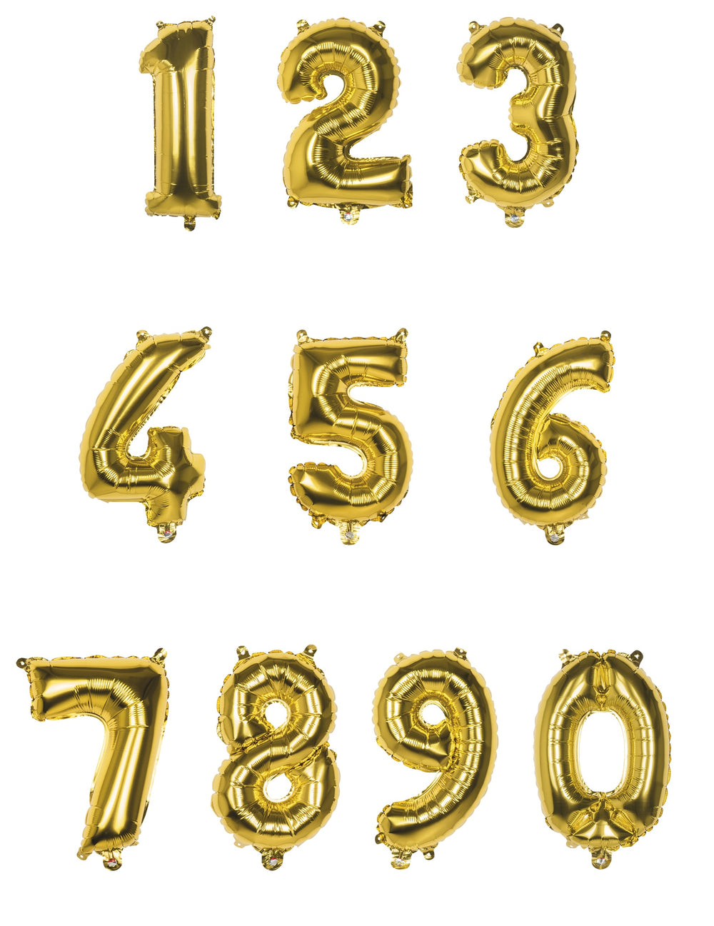 Mise en situation du ballon aluminium chiffre pour fête doré
