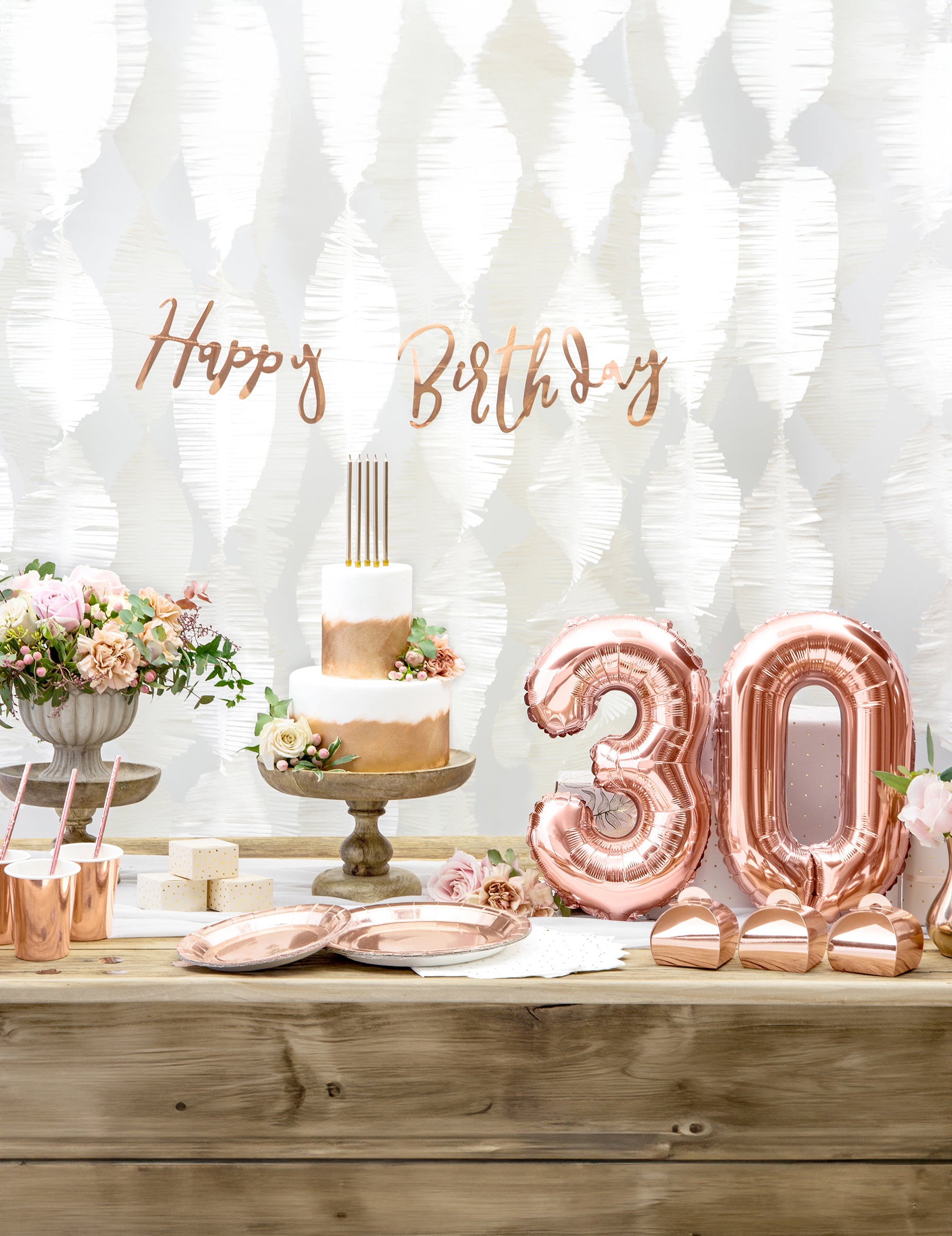 Ballon aluminium chiffre pour anniversaire rose gold