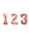 Ballon aluminium chiffre pour fête rose gold