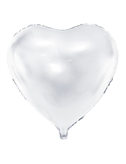Ballon aluminium coeur pour fête blanc gonflable à l'hélium